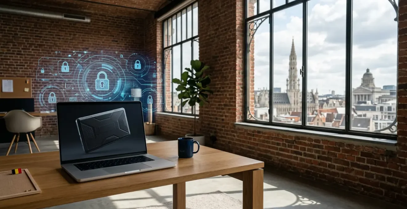 Tableau de bord WooCommerce sécurisé avec protection des données dans un environnement professionnel belge