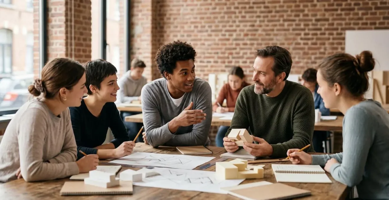 Collaboration entre étudiants et professionnels dans un environnement académique moderne belge